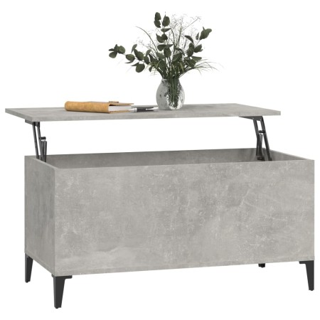 Tavolino Salotto Grigio Cemento 90x44,5x45 cm Legno Multistrato