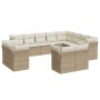 Set Divani da Giardino 12 pz con Cuscini Beige in Polyrattan