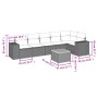 Set Divani da Giardino 7 pz con Cuscini Grigio in Polyrattan