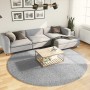 Tappeto Shaggy PAMPLONA a Pelo Lungo Moderno Grigio Ø 240 cm