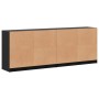 Libreria con Ante Nera 204x37x75 cm in Legno Multistrato