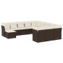 Set Divani da Giardino 12 pz con Cuscini Marrone in Polyrattan