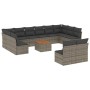 Set Divani da Giardino 13 pz con Cuscini Grigio in Polyrattan