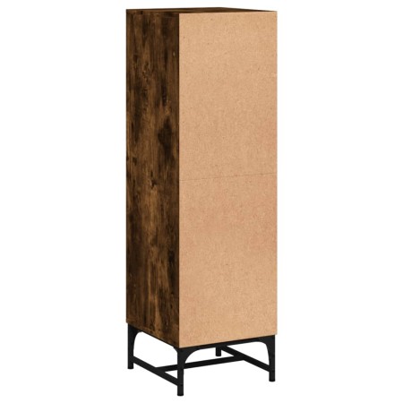 Credenza con Ante in Vetro Rovere Fumo 35x37x120 cm