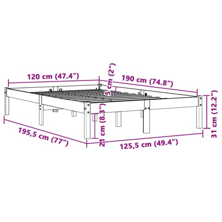 Giroletto Marrone Cera 120x190 cm in Legno Massello di Pino