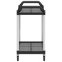 Carrello a 2 Ripiani Nero 99x50x97 cm in Alluminio