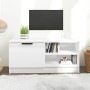 Mobile Porta TV Bianco Lucido 80x35x45 cm in Legno Multistrato