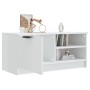 Mobile Porta TV Bianco Lucido 80x35x45 cm in Legno Multistrato