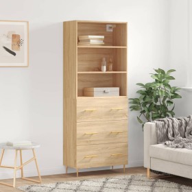 Credenza Rovere Sonoma 69,5x34x180 cm in Legno Multistrato