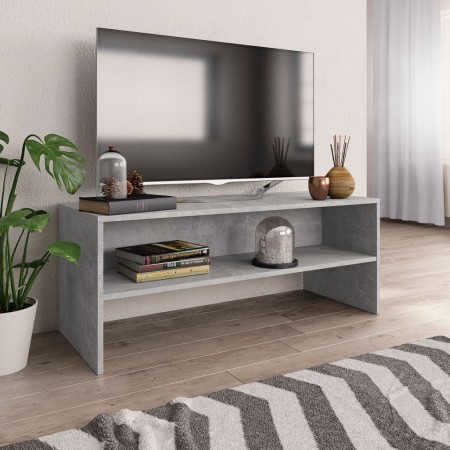 Mobile Porta TV Grigio Cemento 100x40x40cm in Legno Multistrato