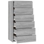 Credenza 6 Cassetti Grigio Sonoma 50x34x96 cm Legno Multistrato