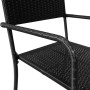 Set da Pranzo da Giardino 7 pz in Polyrattan Nero