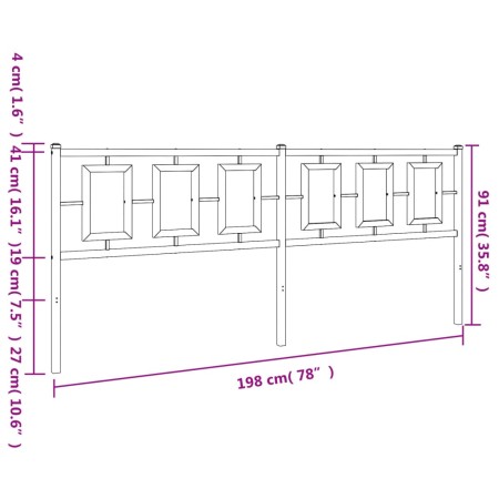 Testiera in Metallo Bianco 193 cm