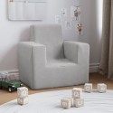 Divano per Bambini Grigio Chiaro in Morbido Peluche