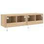 Mobili TV a Parete con Luci LED 2pz Rovere Sonoma 60x35x31 cm