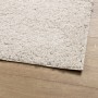 Tappeto Shaggy PAMPLONA a Pelo Lungo Moderno Crema 100x200 cm