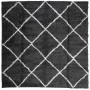 Tappeto Shaggy PAMPLONA a Pelo Lungo Nero e Crema 160x160 cm