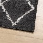 Tappeto Shaggy PAMPLONA a Pelo Lungo Nero e Crema 160x160 cm