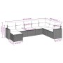 Set Divani da Giardino 8 pz con Cuscini Marrone in Polyrattan