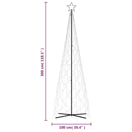 Albero di Natale a Cono Colorato 500 LED 100x300 cm