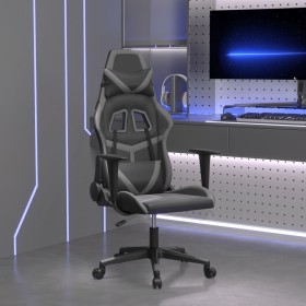 Sedia da Gaming Massaggiante Nero e Grigio in Similpelle