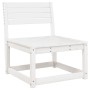 Set Salotto da Giardino 7 pz Bianco in Legno Massello di Pino