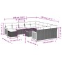 Set Divani da Giardino 13 pz con Cuscini Grigio in Polyrattan