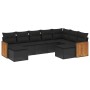 Set Divani da Giardino 9 pz con Cuscini Nero in Polyrattan