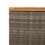 Contenitore Giardino Grigio 110x55x63cm Polyrattan Legno Acacia