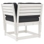 Set Salotto Giardino 4pz con Cuscini Bianco Legno Massello Pino