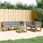 Set Divani da Giardino 5pz con Cuscini Legno Impregnato di Pino