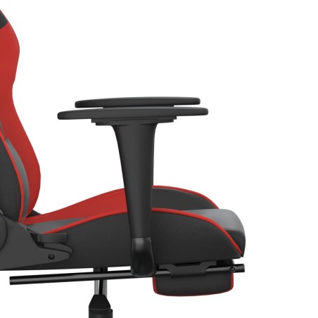 Sedia da Gaming Massaggio Poggiapiedi Nero e Rosso Similpelle