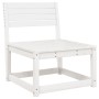 Set Divani da Giardino 6 pz Bianco in Legno Massello di Pino