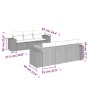 Set Divani da Giardino 7 pz con Cuscini Grigio in Polyrattan