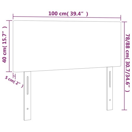 Testiera Tortora 100x5x78/88 cm in Tessuto