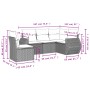 Set Divano da Giardino 5 pz con Cuscini Grigio in Polyrattan