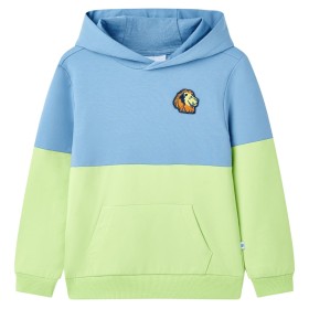 Felpa con Cappuccio per Bambini Blu e Giallo Tenue 104