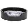 Lettino per Cani Nero e Grigio 69x59x19 cm Peluche e Similpelle