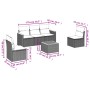 Set Divano da Giardino 6 pz con Cuscini Grigio in Polyrattan