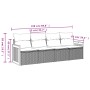 Set Divani da Giardino 4 pz con Cuscini in Polyrattan Grigio