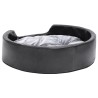 Lettino per Cani Nero e Grigio 69x59x19 cm Peluche e Similpelle