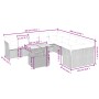 Set Divani da Giardino 11 pz con Cuscini in Polyrattan Grigio