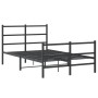 Giroletto con Testiera e Pediera Metallo Nero 120x190 cm