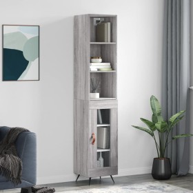 Credenza Grigio Sonoma 34,5x34x180 cm in Legno Multistrato