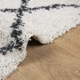 Tappeto Shaggy PAMPLONA a Pelo Lungo Crema e Nero 80x150 cm