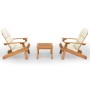 Set Salotto da Giardino Adirondack 3pz Legno Massello di Acacia