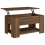 Tavolino da Salotto Rovere Marrone 79x49x41cm Legno Multistrato