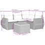 Set Divano da Giardino 5 pz con Cuscini Grigio in Polyrattan