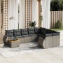 Set Divano da Giardino 10 pz con Cuscini Grigio in Polyrattan