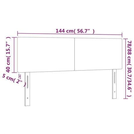 Testiere 2 pz Crema 72x5x78/88 cm in Tessuto